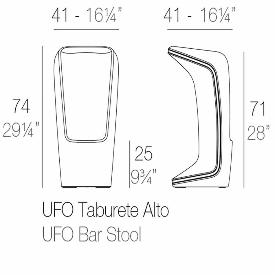 Ufo af Vondom moderne design udendørs afføring i polyethylen Viadurini