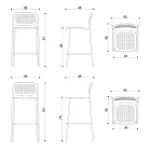 Udendørs stabelbar metaltaburet lavet i Italien 2 stykker - Synergi Viadurini