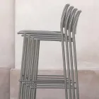 Udendørs stabelbar metaltaburet lavet i Italien 2 stykker - Synergi Viadurini