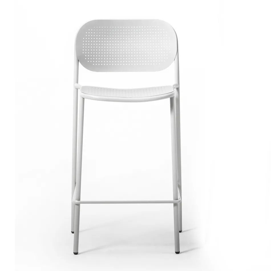 Udendørs stabelbar metaltaburet lavet i Italien 2 stykker - Synergi Viadurini