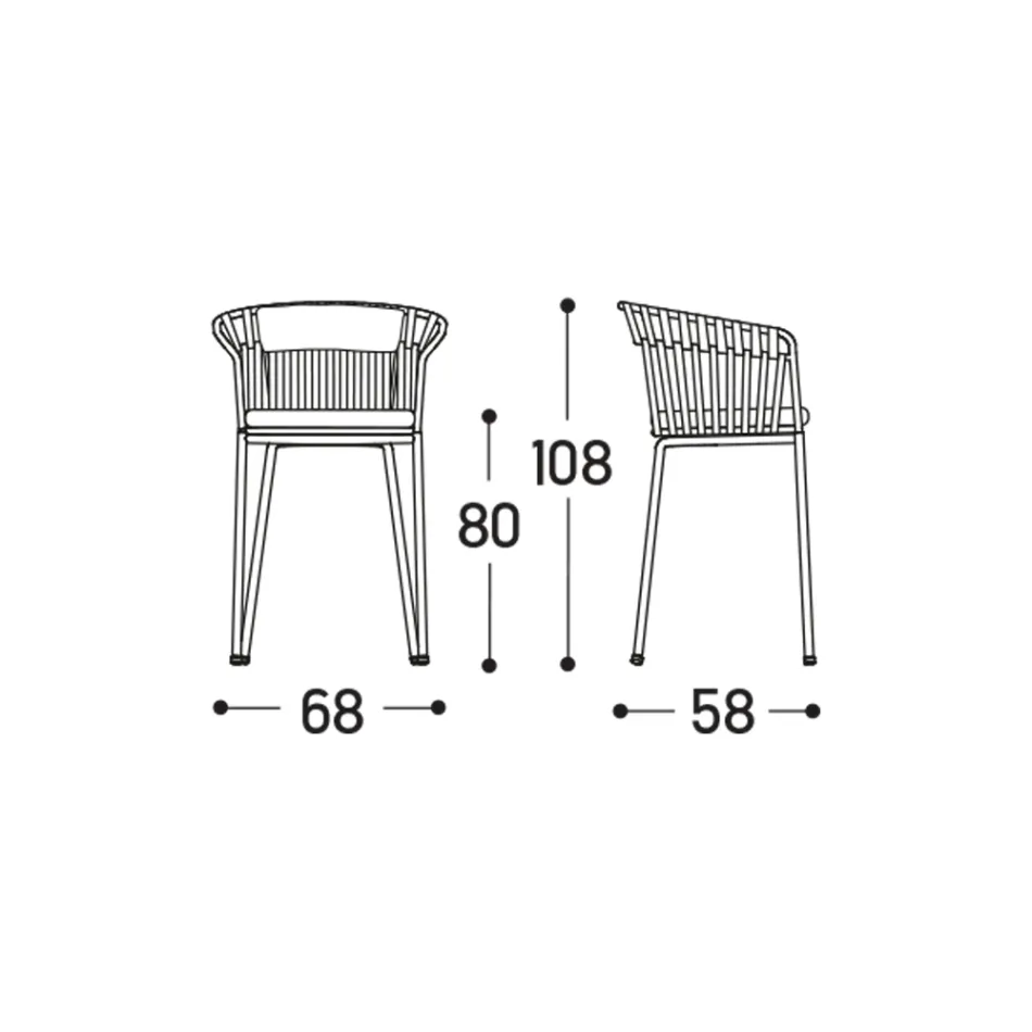 Udendørs skammel i aluminium Made in Italy - Emmacross fra Varaschin Viadurini