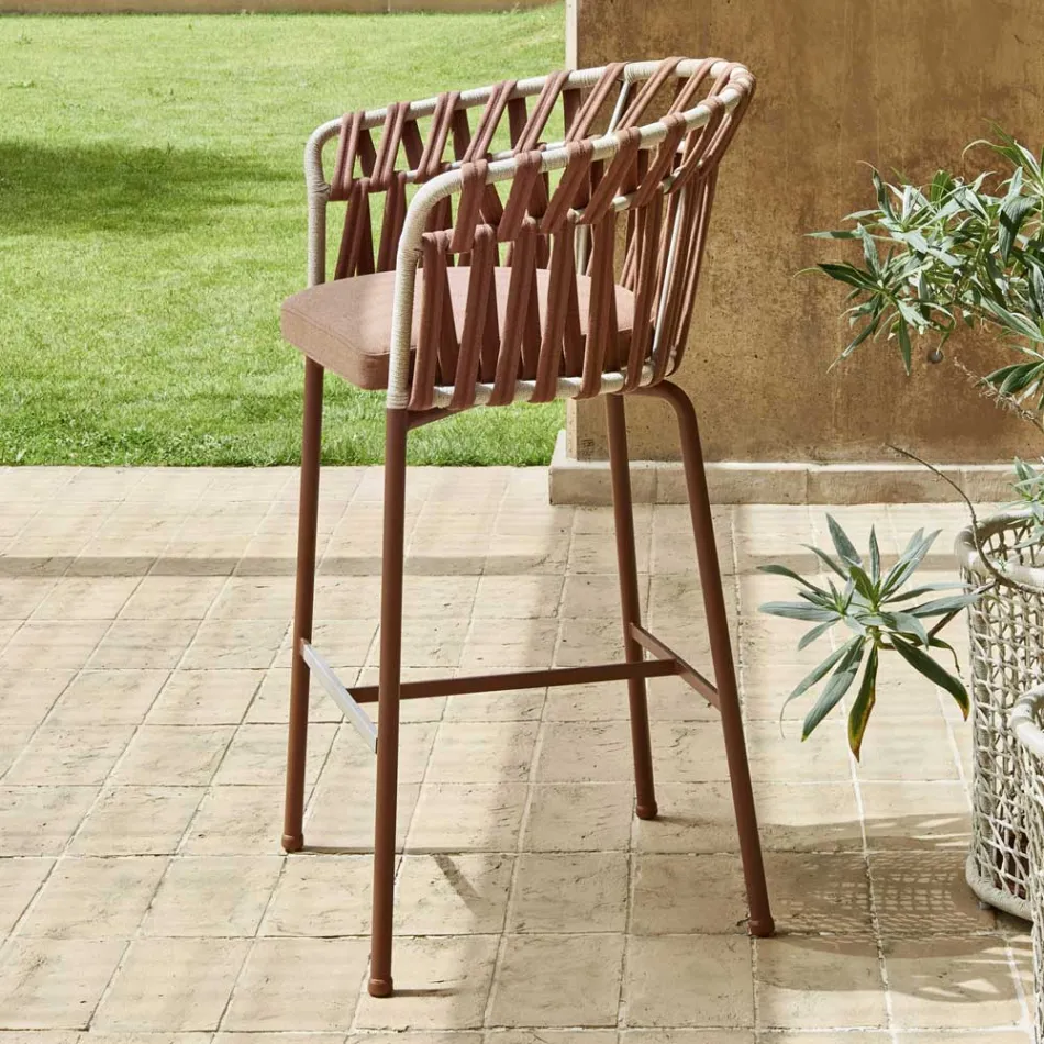 Udendørs skammel i aluminium Made in Italy - Emmacross fra Varaschin Viadurini