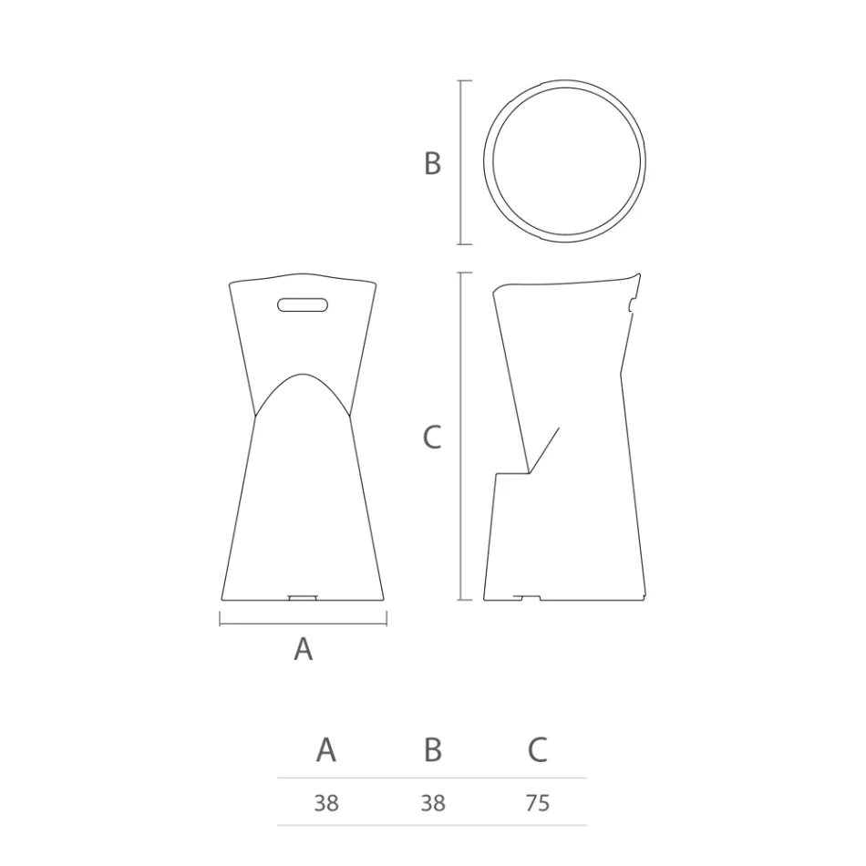 Lysende udendørs skammel i hvid polyethylen Made in Italy - Jordbær Viadurini