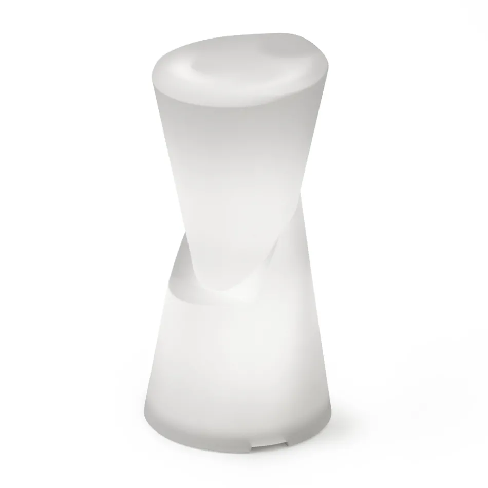 Lysende udendørs skammel i hvid polyethylen Made in Italy - Jordbær Viadurini