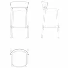 Afrika H 95cm moderne udendørs afføring af Vondom, i polypropylen Viadurini