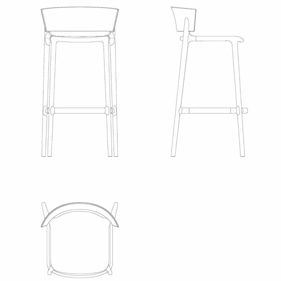 Afrika H 95cm moderne udendørs afføring af Vondom, i polypropylen Viadurini