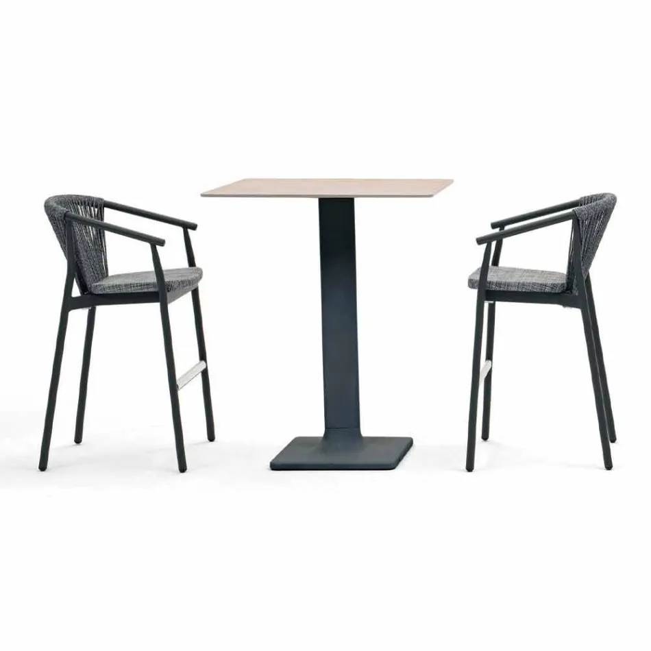 Stabelbar haveskammelaluminium og teknisk stof - Smart af Varaschin Viadurini