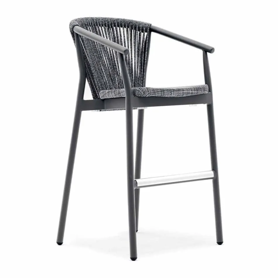 Stabelbar haveskammelaluminium og teknisk stof - Smart af Varaschin Viadurini