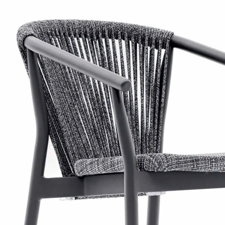 Stabelbar haveskammelaluminium og teknisk stof - Smart af Varaschin Viadurini