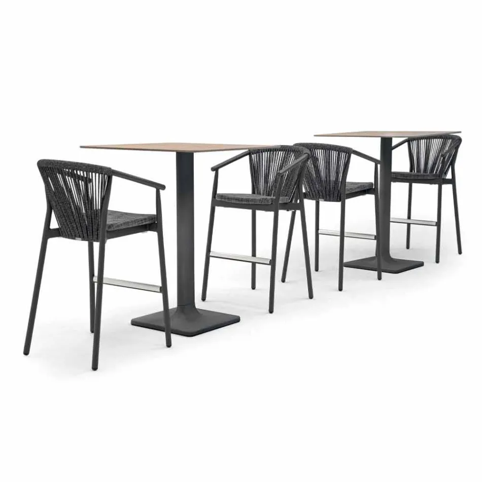 Stabelbar haveskammelaluminium og teknisk stof - Smart af Varaschin Viadurini