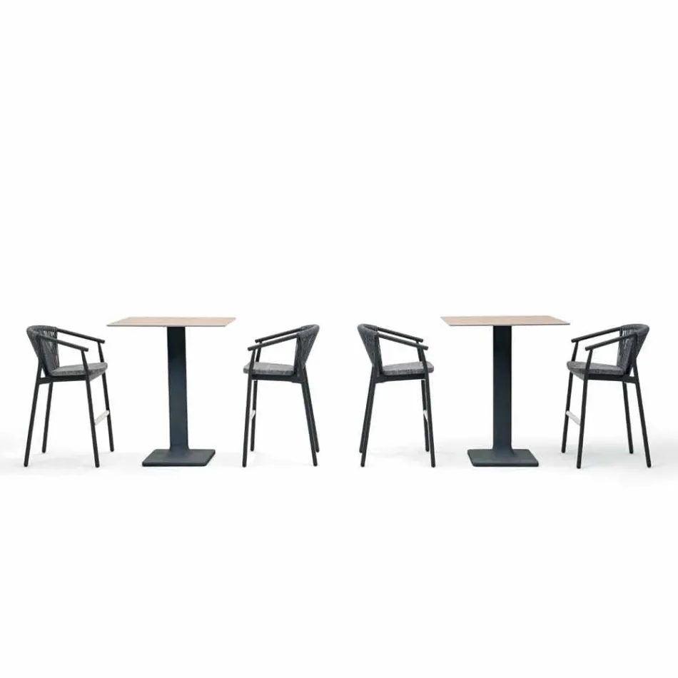 Stabelbar haveskammelaluminium og teknisk stof - Smart af Varaschin Viadurini