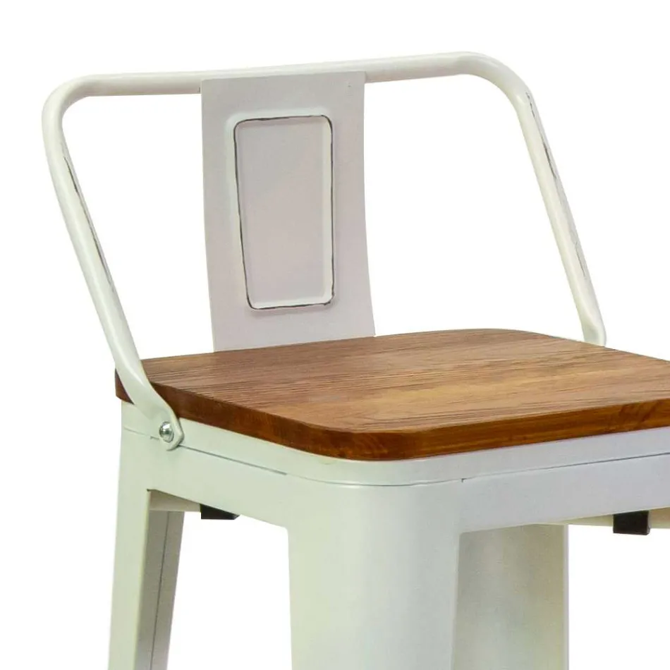 Indendørs og udendørs skammel i jern og træ - Papirvarer Viadurini