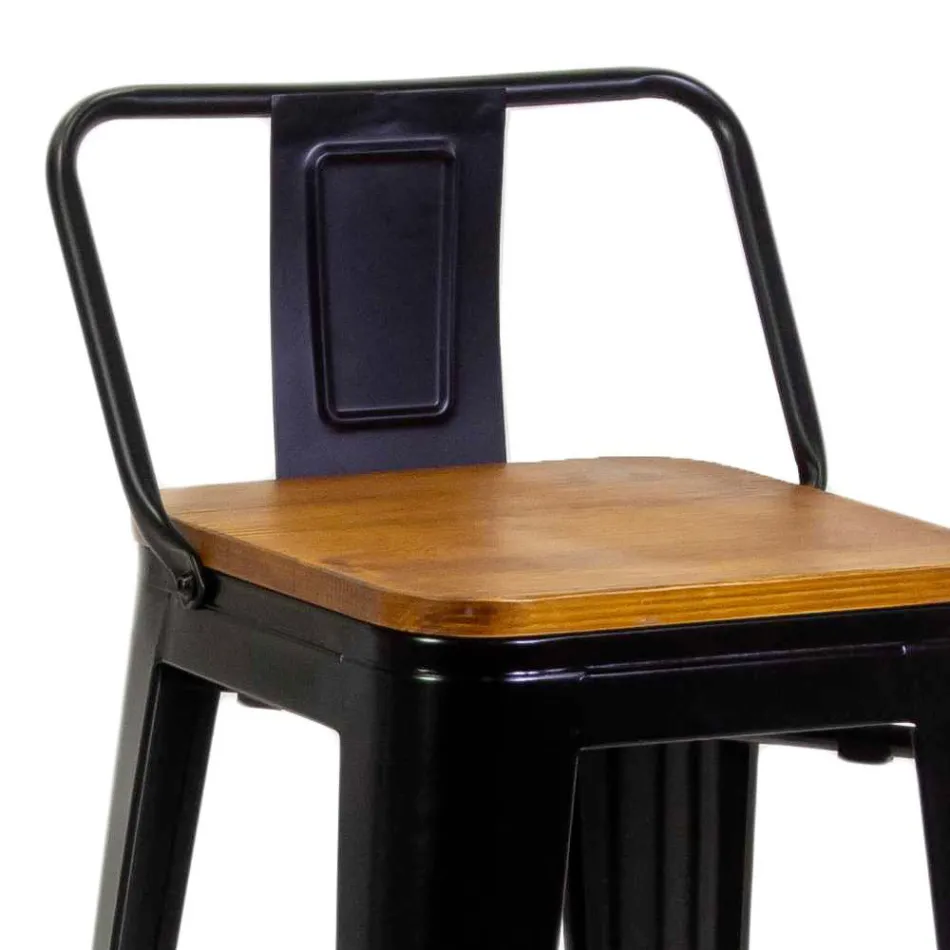 Indendørs og udendørs skammel i jern og træ - Papirvarer Viadurini