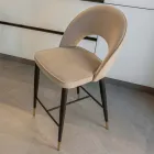 Stue skammel med metalstruktur og galvaniske messingspidser - Sergei Viadurini