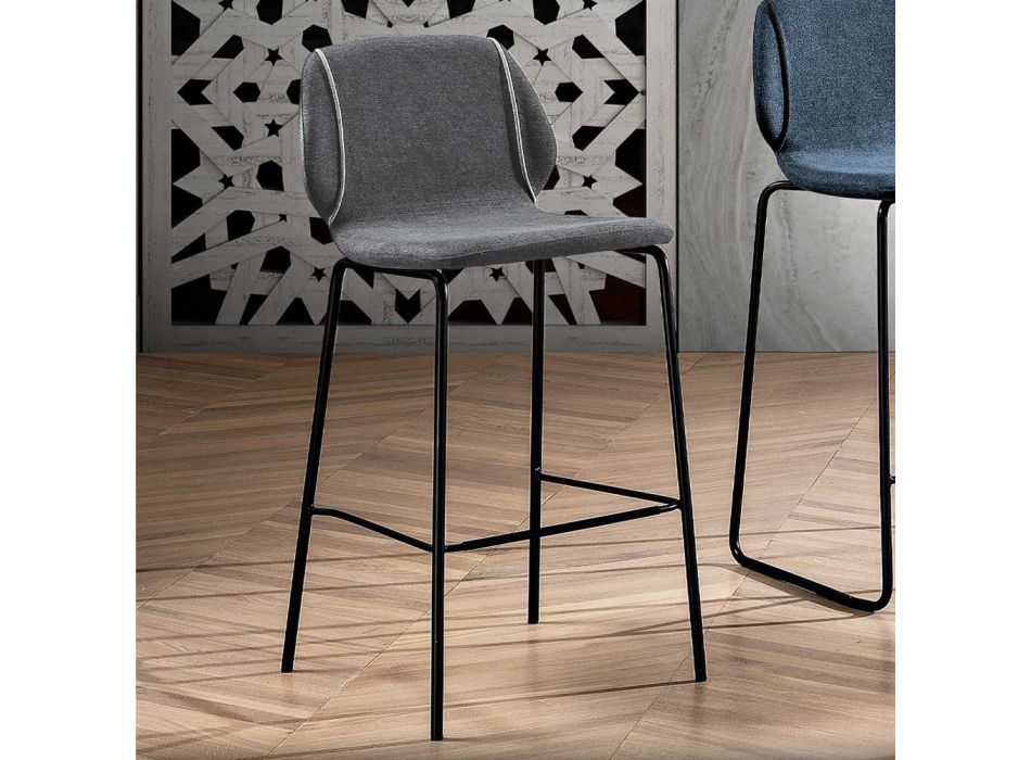 Elegant moderne design stue skammel i stof med kant - Scarat Viadurini