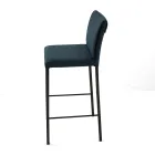 Stue skammel i imiteret læder og struktur i Nikel Fremstillet i Italien - Cleto Viadurini