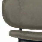 Stue skammel lavet af stål og fløjl lavet i Italien - Rimini Viadurini