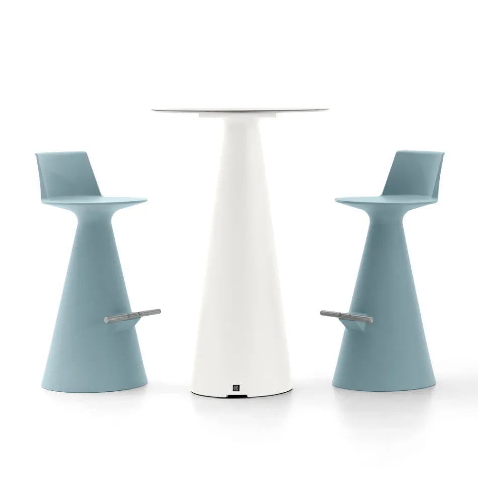 Stue skammel Lavet af polyethylen med fodstøtte - Ellipse Viadurini