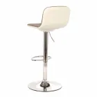 Designskammel med gaslift i stof og forkromet metal, 2 stykker - krom Viadurini