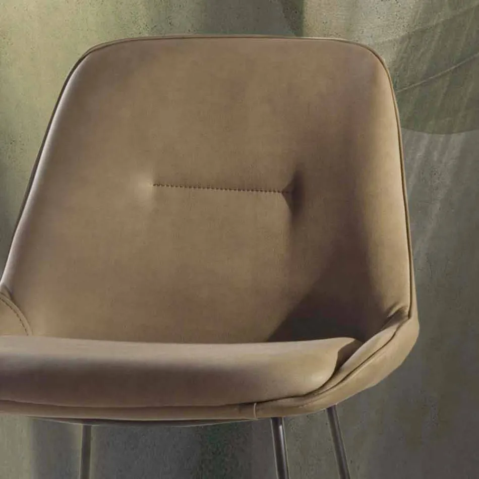 Moderne designskammel med malet metalslæde - Ines Viadurini