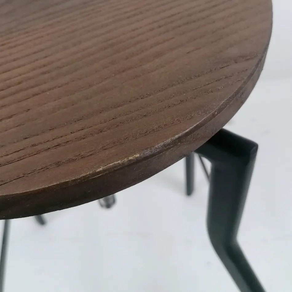 Moderne designskammel i metal og træ, justerbar Livorno1 Viadurini