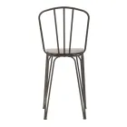 Moderne design skammel i industriel stil i jern og træ, 2 stk - Erika Viadurini