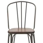 Moderne design skammel i industriel stil i jern og træ, 2 stk - Erika Viadurini