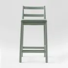 Luksus skammel i massiv bøg med sæde i stof lavet i Italien - Nora Viadurini