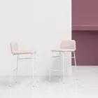 Luksus skammel beklædt med stof med metalbund lavet i Italien - Molde Viadurini