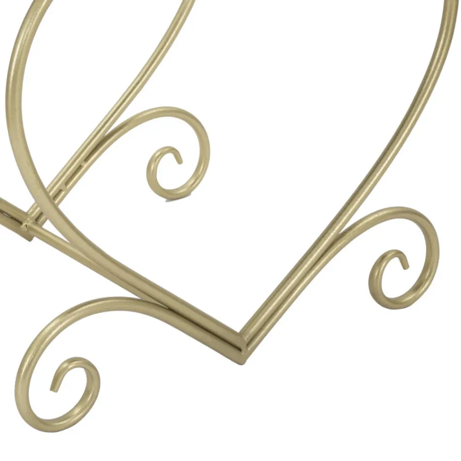 Lav gylden jern skammel med stofdækket sæde - Dimentico Viadurini