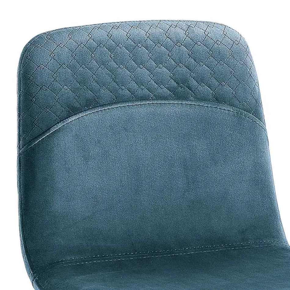 Elegant skammel af moderne design i farvet fløjl og metal - Bizet Viadurini