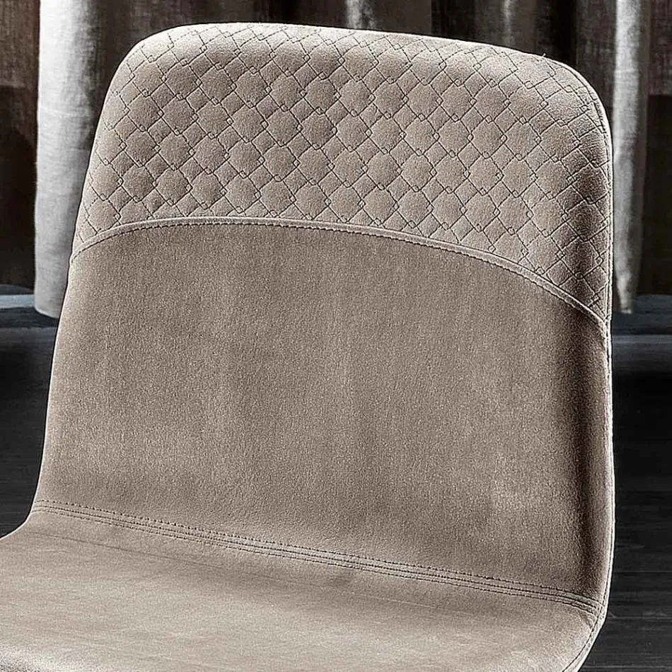 Elegant skammel af moderne design i farvet fløjl og metal - Bizet Viadurini