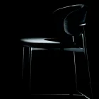 Fast skammel med fløjlssæde og ryglæn lavet i Italien - Cagliari Viadurini