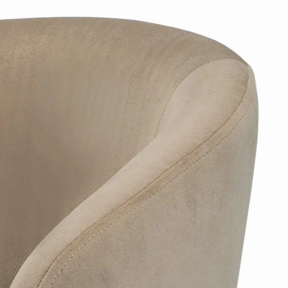 Fast taburet med fløjlssæde og stålbund lavet i Italien - Alassio Viadurini