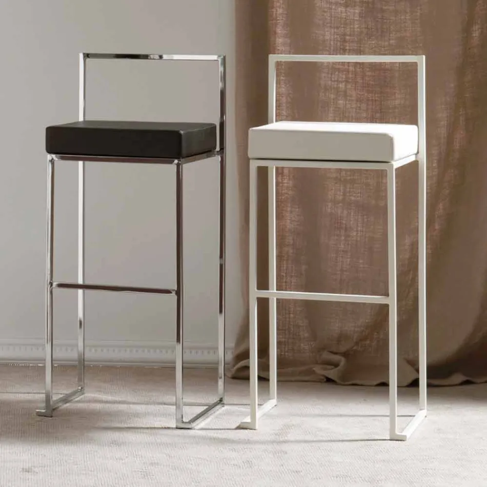 Fast afføring i øko-læder, moderne design H 65 cm - Alina Viadurini