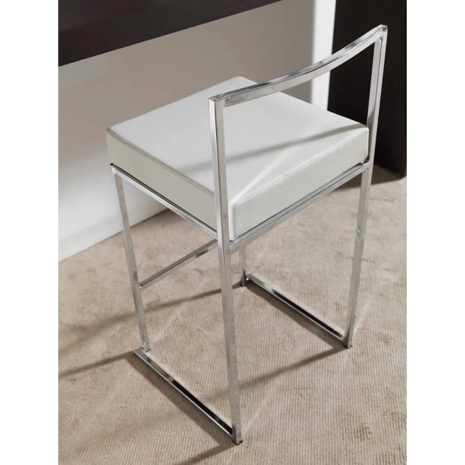 Fast afføring i øko-læder, moderne design H 65 cm - Alina Viadurini