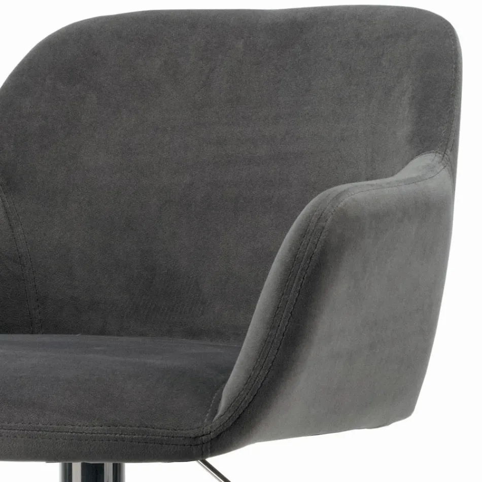 Drejelig skammel med polstret sæde og stålbund lavet i Italien - Arona Viadurini