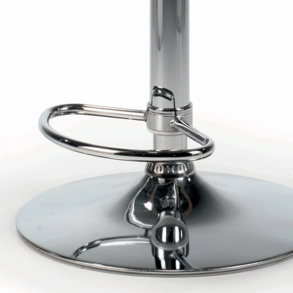 Drejelig skammel med polstret sæde og stålbund lavet i Italien - Arona Viadurini