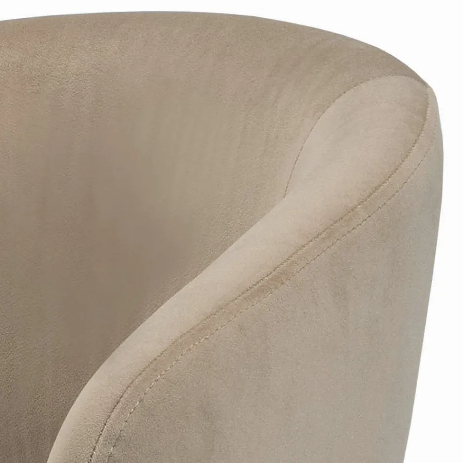 Drejelig og højdejusterbar skammel i fløjl og stål - Alassio Viadurini