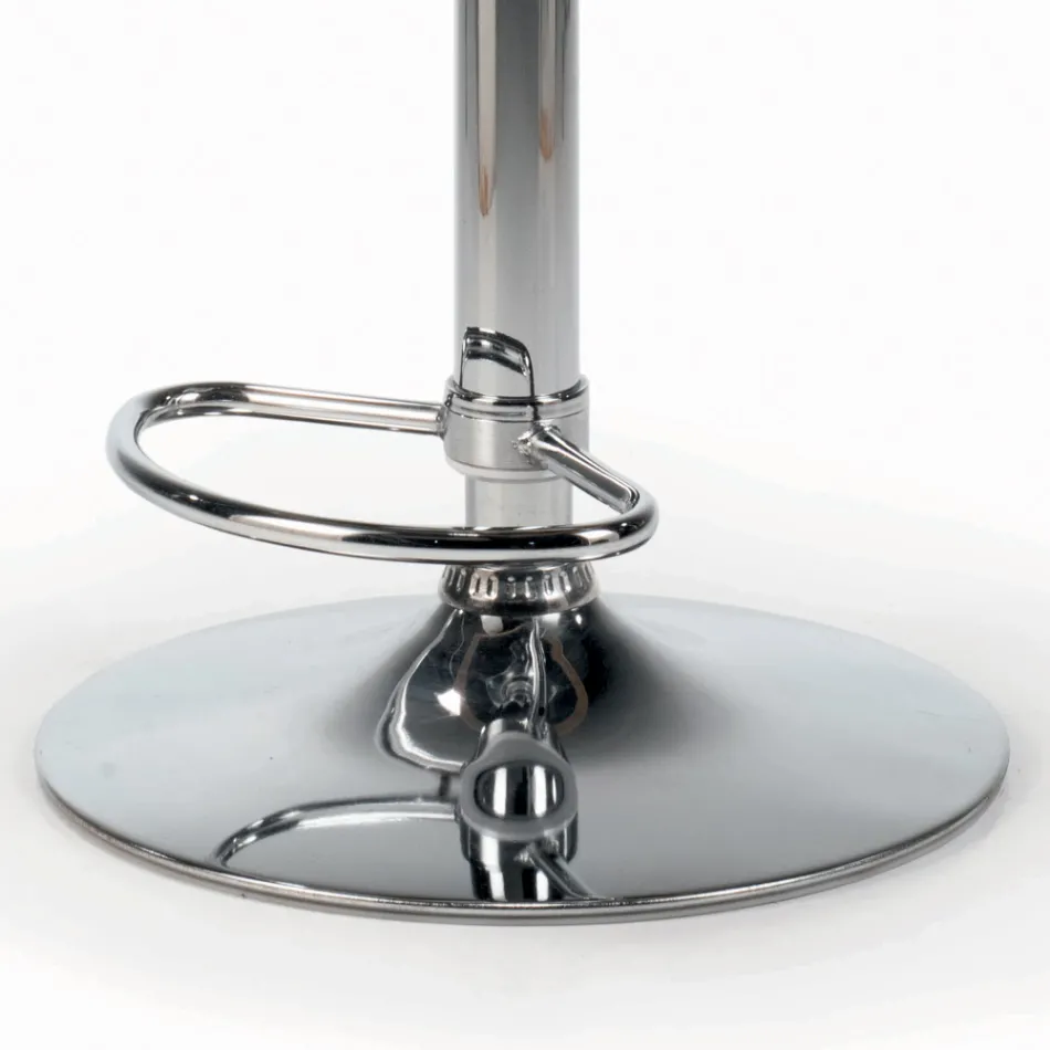 Drejelig og højdejusterbar skammel i fløjl og stål - Alassio Viadurini