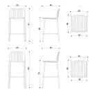 Stabelbar udendørs metaltaburet lavet i Italien 2 stykker - Simpelthen Viadurini