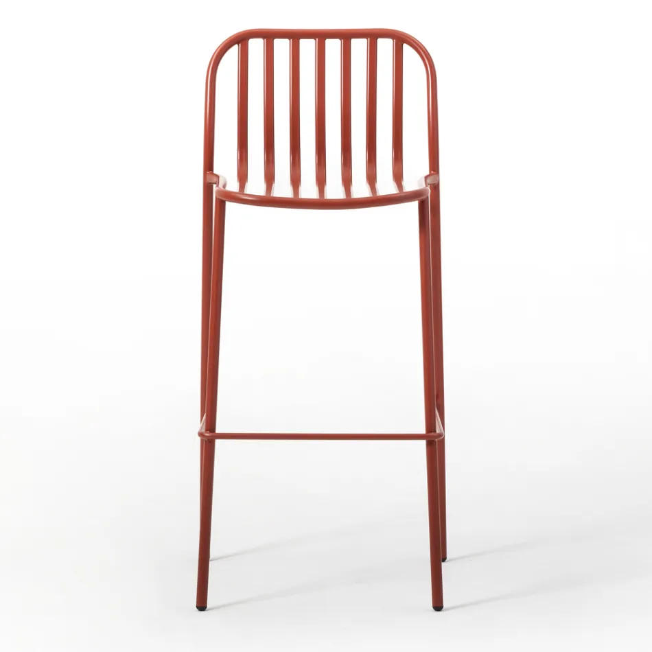 Stabelbar udendørs metaltaburet lavet i Italien 2 stykker - Simpelthen Viadurini