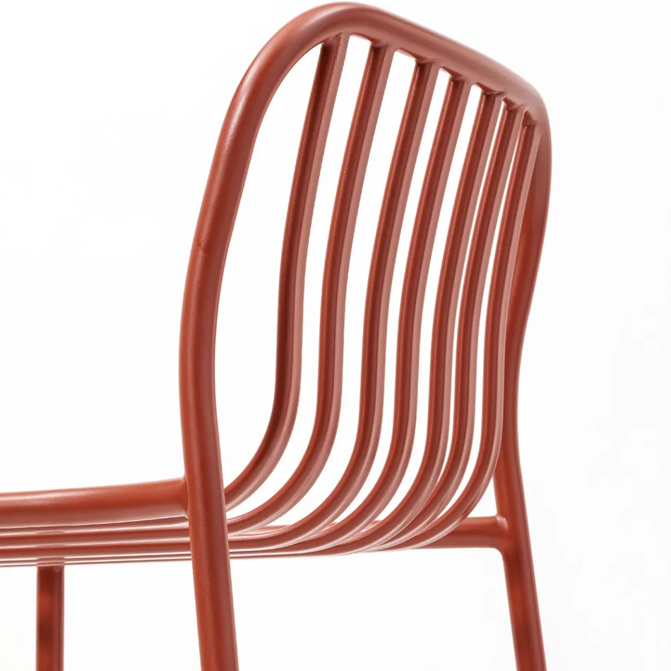 Stabelbar udendørs metaltaburet lavet i Italien 2 stykker - Simpelthen Viadurini