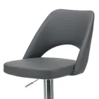 Taburet i øko-læder og stål med gaslift Fremstillet i Italien - Lorenza Viadurini