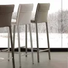 Moderne skammel i metal og stål og øko-læder fremstillet i Italien Prato Viadurini