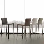 Moderne skammel i metal og stål og øko-læder fremstillet i Italien Prato Viadurini