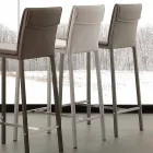 Moderne skammel i metal og stål og øko-læder fremstillet i Italien Prato Viadurini