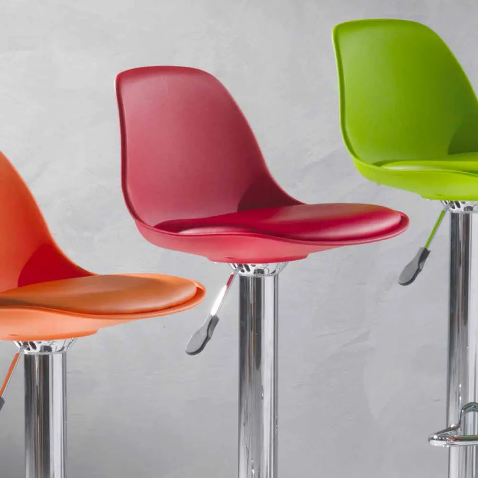 Polypropylen skammel, moderne design og løftbar - lyserød Viadurini