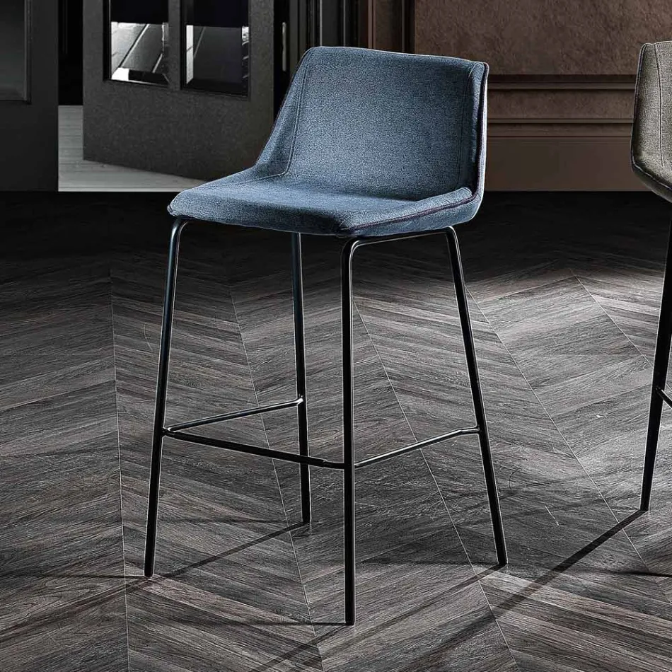 Moderne farvet metal og stof skammel lavet i Italien - Marianet Viadurini