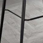 Taburet i lædereffekt fiberstof og metal fremstillet i Italien - Gohan Viadurini